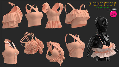 9. croptop Marvelous & Clo3d / FBX / OBJ