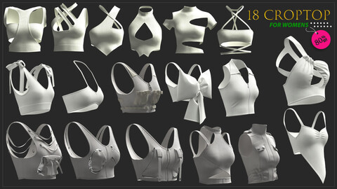 18. Croptop vol4 Marvelous & Clo3d / FBX / OBJ