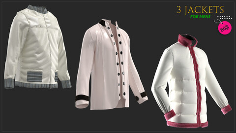 3 jackets. Marvelous Designer / CLO3D .ZPRJ