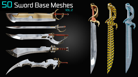 50 Sword Base Meshes-Vol-2