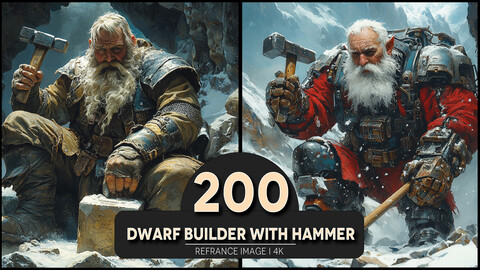 Dwarf Builder with Hammer 4K Reference/Concept Images