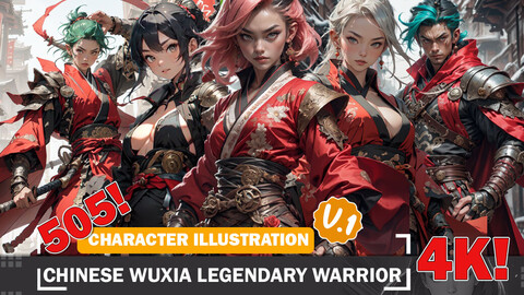 505 Chinese Wuxia Legendary Warrior Diverse Outfit Character Design Reference Art V1 4K