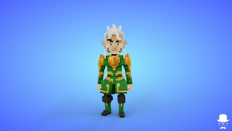 Elf 3 Voxel Character - 3D Lowpoly Fantasy Creature