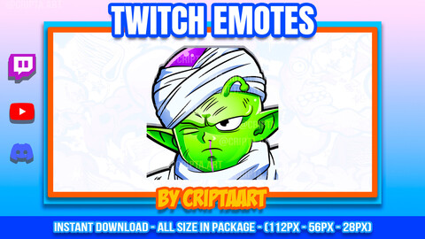 Piccolo Bonk Twitch Emote, Dragon Ball Daima Emojis, Chibi, Channel Points Anime / Stream Graphics, Discord, Kick, Youtube, Tiktok