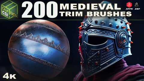 200 Medieval Trim Brushes for Zbrush Substance Painter and Blender - 70% RELEASE DISCOUNT