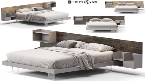 Diotti California Wood Bed