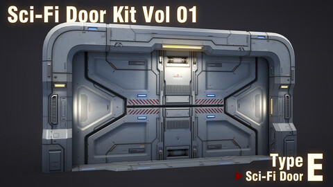 Sci-Fi Door Kit Vol 01-Type E-PBR