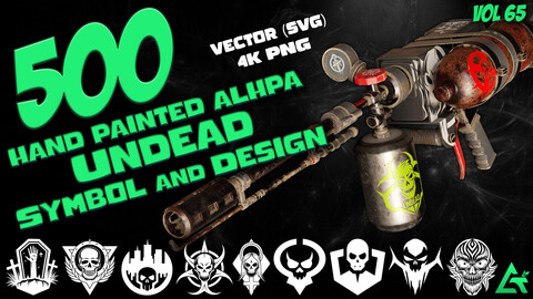 500 Hand Painted Alpha Undead Symbol and Design (MEGA Pack) - Vol 65