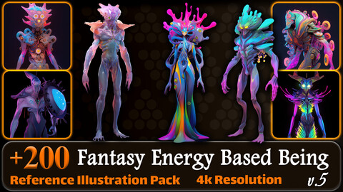 200 Fantasy Energy Based Being Alien Reference Pack | 4K | v.5