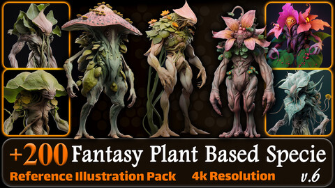 200 Fantasy Plant Based Specie Alien Reference Pack | 4K | v.6