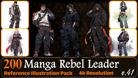 200 Manga Rebel Leader (Full Body) Reference Pack | 4K | v.41