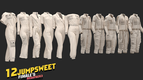 33 models of jumpsweet fimale's megapack 85%off/ marvelous & clo3d / OBJ / FBX