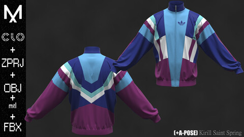 Sweatshirt Male Marvelous designer/Clo3d OBJ mtl FBX ZPRJ +A-POSE