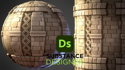 Stylized Brick Wall Facade - Substance 3D Designer