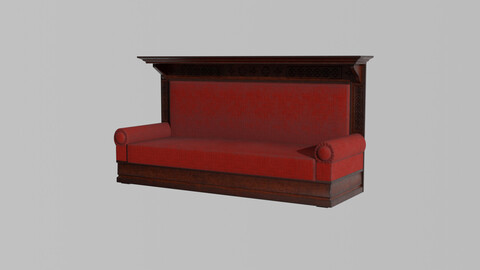 Low poly model Classic Antique Sofa.