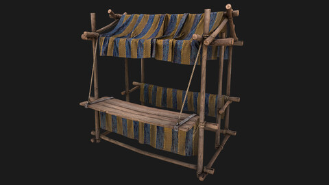 Medieval Market Stall Blue