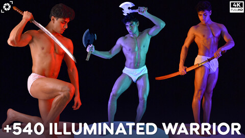 +540 Illuminated Warrior Pose Reference Pictures - Vol 06