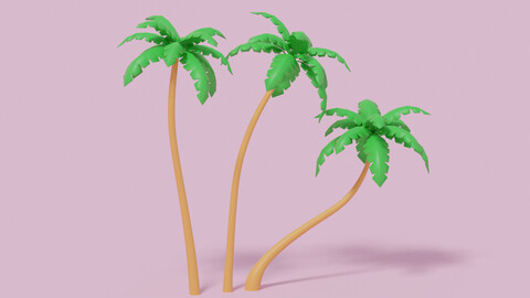 Cartoon Palm Tree 3D model