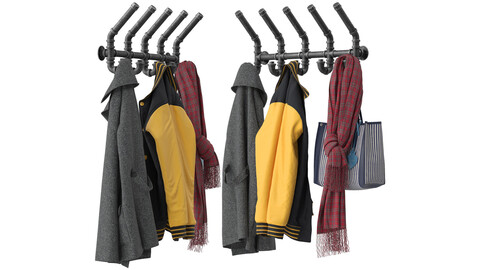 Industrial Wall Coat Rack