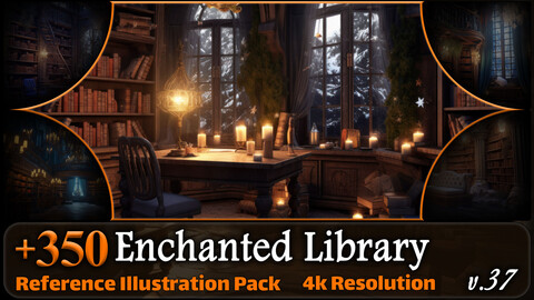 350 Enchanted Library Reference Pack | 4K | v.37