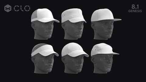 CASUAL CAPS PACK – zpac obj fbx highpoly