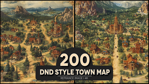 Dnd Style Town Map 4K Reference/Concept Images