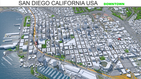 San Diego California USA downtown 8km