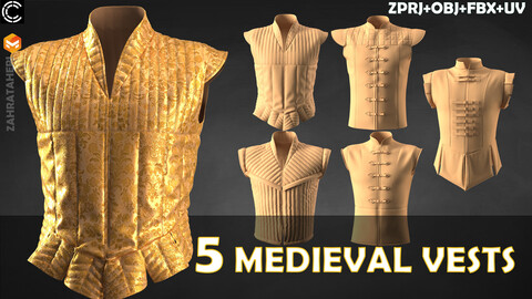 MEDIEVAL VEST(Clo3D Project + OBJ +FBX)