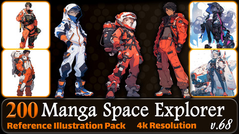 200 Manga Space Explorer (Full Body) Reference Pack | 4K | v.68