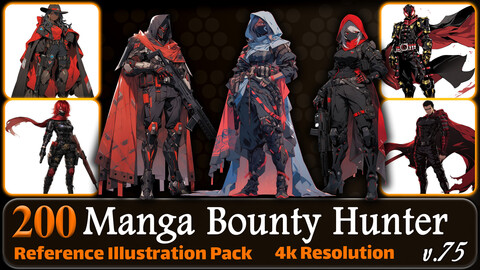 200 Manga Bounty Hunter (Full Body) Reference Pack | 4K | v.75