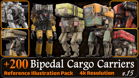 200 Fantasy Bipedal Cargo Carriers Reference Pack | 4K | v.15