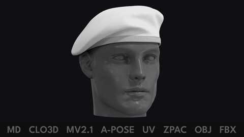 BASIC MILITARY BERET – zpac obj fbx highpoly