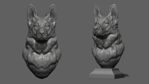 German shepherd bust