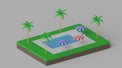 Cartoon Swimming Pool 3D model