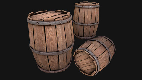 Medieval Wooden Barrel