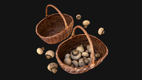 Basket with Mushrooms