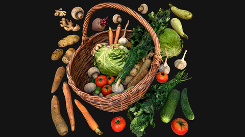 Basket with Vegetables