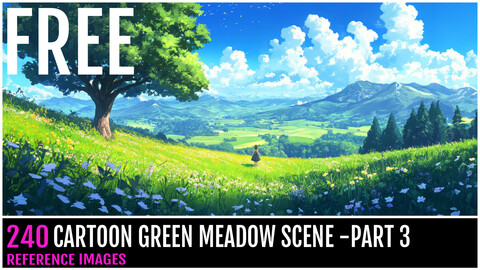 240 CARTOON GREEN MEADOW SCENE FREE PACK PART 3