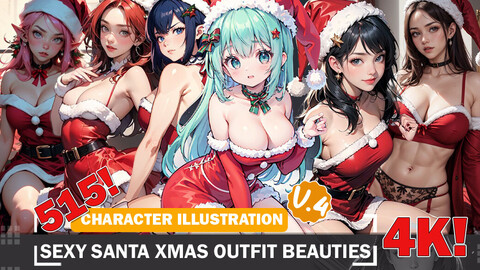 515 Sexy Santa Xmas Outfit Beauties Diverse Outfit Character Design Reference Art V4 4K