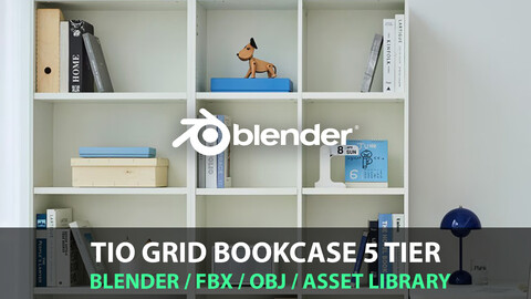 Tio grid bookcase 5 tier