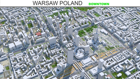 Warsaw Poland downtown 8km