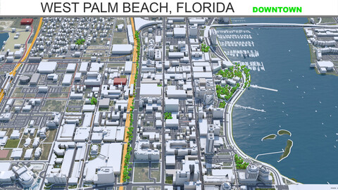 West Palm Beach, Florida USA downtown 6km