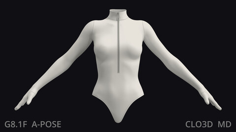 BASIC ZIPPED&GLOVED BODYSUIT – zprj obj fbx highpoly