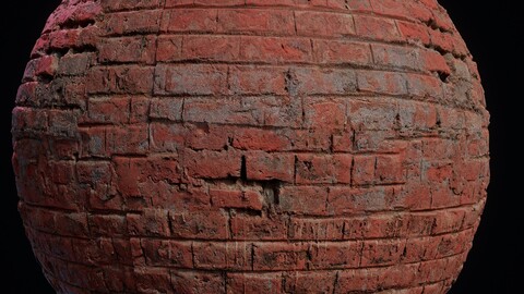 Realistic Red Brick Wall - 4K Game-Ready Asset Pack