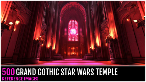 500 GRAND GOTHIC HALL IN AN ANCIENT STAR WARS TEMPLE