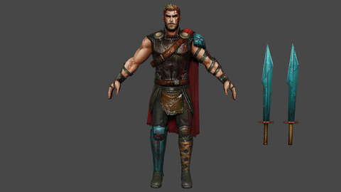 Thor Odinson Low-poly | Rigged 3D model