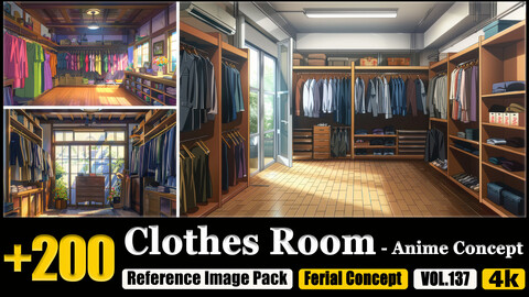 200 Clothes Room - Anime Concept Reference Image Pack v.137 |4K|