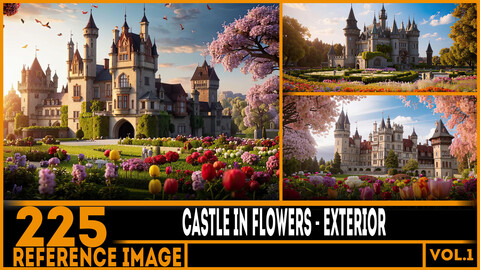 225 ART - Castle in Flowers - Exterior Reference 4K Package vol.1