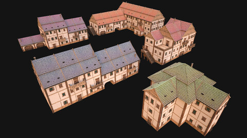 Medieval Town Building Pack 5 Models