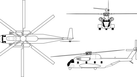 Sikorsky CH 53D Sea Stallion Drawing, svg vector file, laser cut file, cricut file, engraving file, cnc cut file